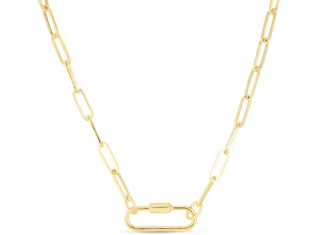 14K Classic Carabiner Paperclip Necklace Online now