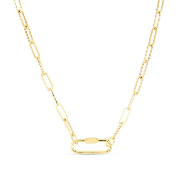 14K Classic Carabiner Paperclip Necklace Online now