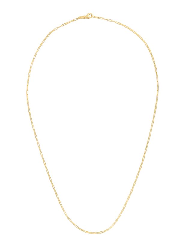 14K Gold 1.5mm Paperclip Chain Online Hot Sale