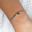 Children s Sterling Silver ID Bracelet with Heart Charm For Cheap