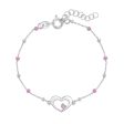 Children s Sterling Silver Pink Heart Bead Bracelet Supply