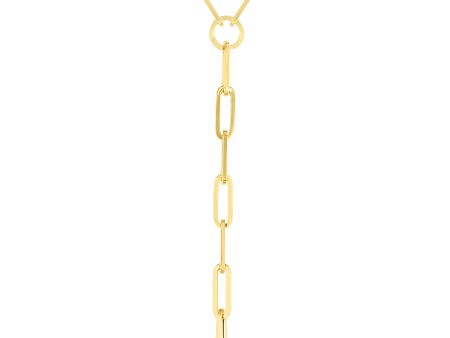 14K Lariat Paperclip Y-Necklace Online Sale