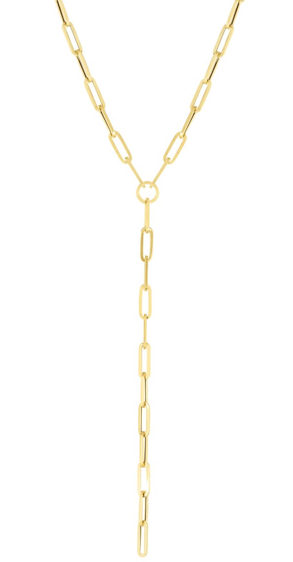 14K Lariat Paperclip Y-Necklace Online Sale