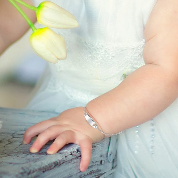 Children s Sterling Silver ID Bracelet with Cross Online now