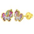 14k Unicorn Children s Screw Back Earrings Online Sale