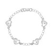 Children s Sterling Silver Heart CZ Charm Bracelet Discount