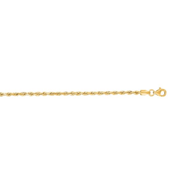 14K Gold 2.5mm Diamond Cut Royal Rope Chain Online Hot Sale