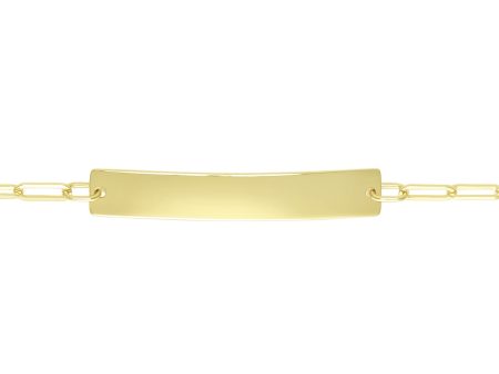 14K ID Bar Paperclip Bracelet Online now