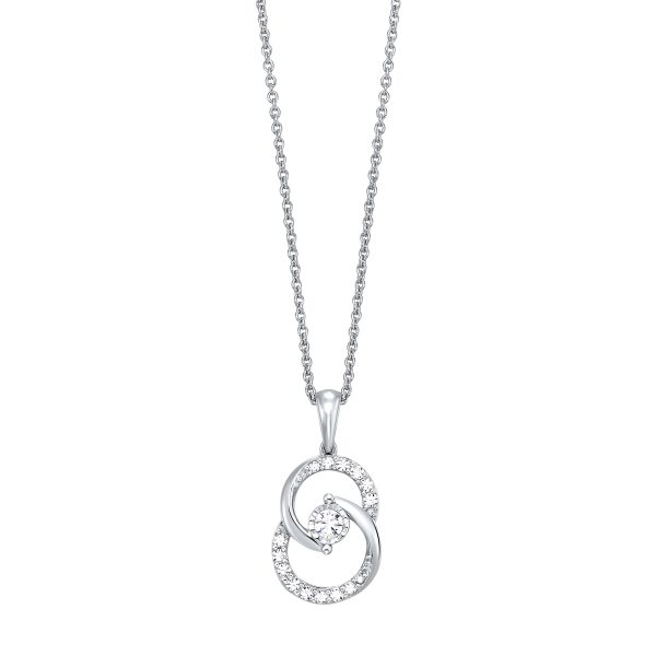 Diamond Double Circle Necklace Online Sale