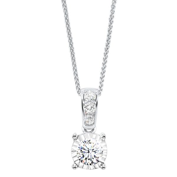 14K Diamond Solitaire Pendant For Cheap