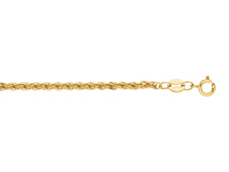 14K Gold 2mm Lite Rope Chain For Discount