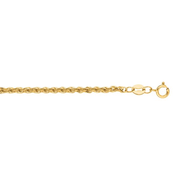 14K Gold 2mm Lite Rope Chain For Discount