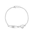 Children s Sterling Silver ID Bracelet with Heart Charm For Cheap