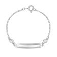 Children s Sterling Silver ID Bracelet with Sparkling Cubic Zirconia Fashion