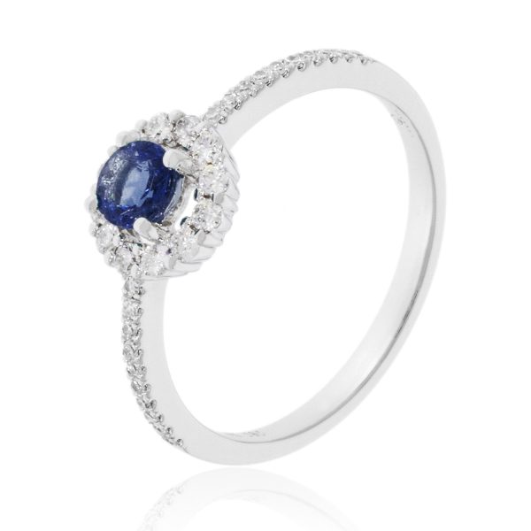 Sapphire & Diamond Ring 14k For Sale