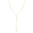 14K Gold Paperclip Lariat Necklace Hot on Sale