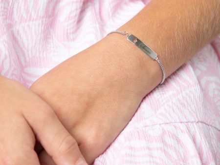 Children s Sterling Silver ID Bracelet with Star Discount