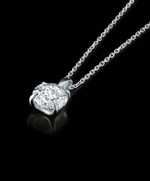 14K Diamond Solitaire Pendant For Discount