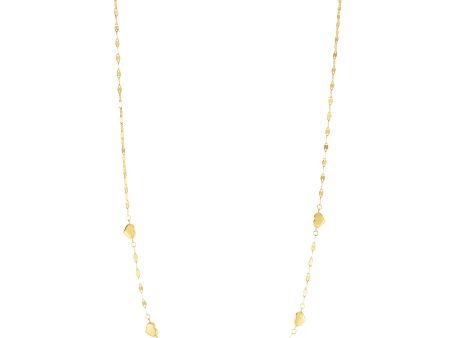 14K Heart Station Necklace Hot on Sale