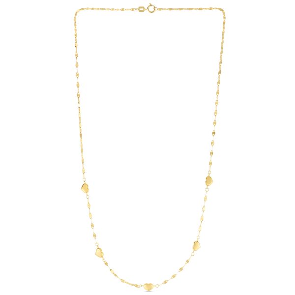 14K Heart Station Necklace Hot on Sale