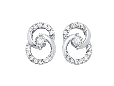 Diamond Double Circle Earrings Fashion