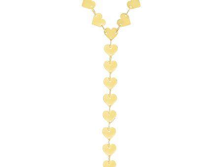 14K Mirrored Chain Heart Lariat Necklace Online