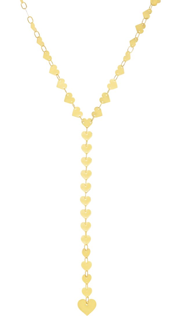 14K Mirrored Chain Heart Lariat Necklace Online