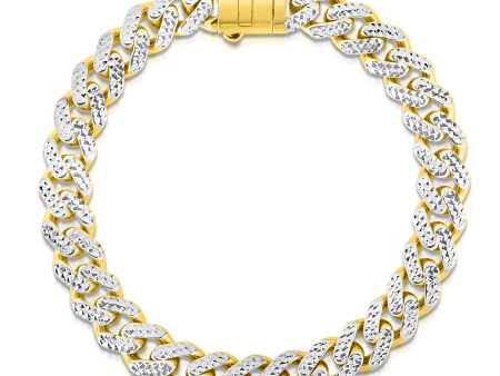 14K Gold 9.5mm White Pave Lite Miami Cuban Supply