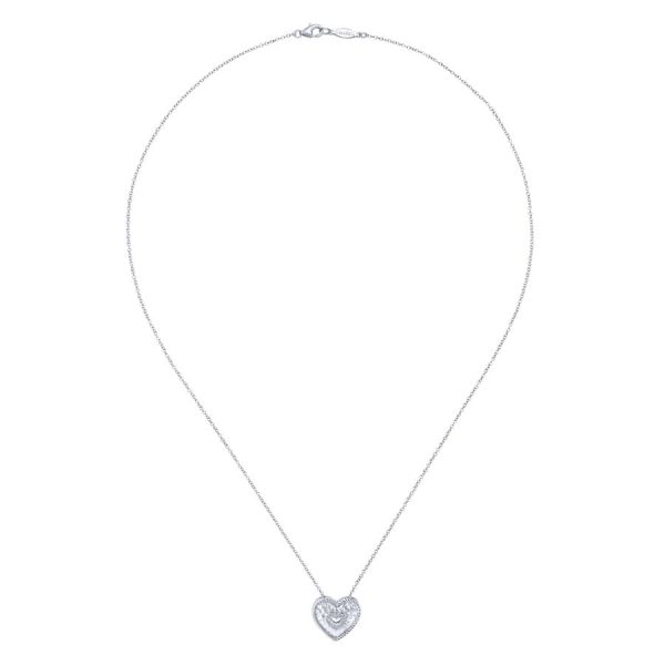 925 Sterling Silver & Diamond Cutout Heart Cheap