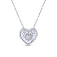 925 Sterling Silver & Diamond Cutout Heart Cheap