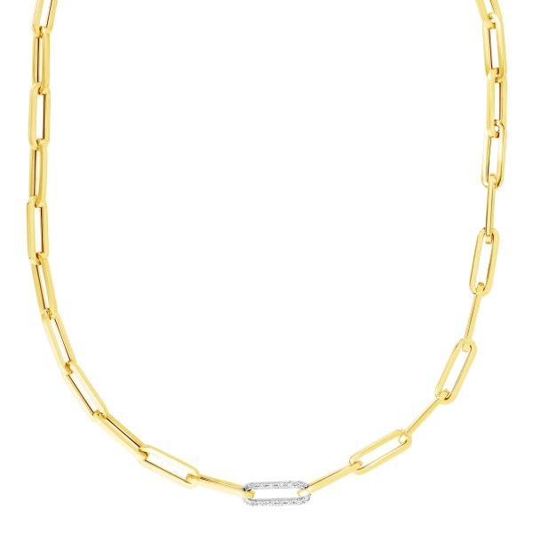 14K  .32ct Diamond Paperclip Necklace Hot on Sale