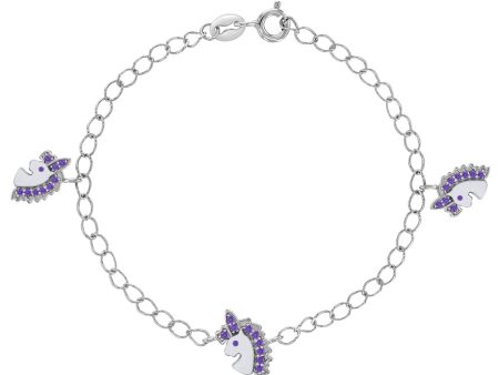 Children s Sterling Silver Unicorn Charm Bracelet Discount