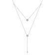 18  14K White Gold Layered Diamond Cluster Y Necklace Online