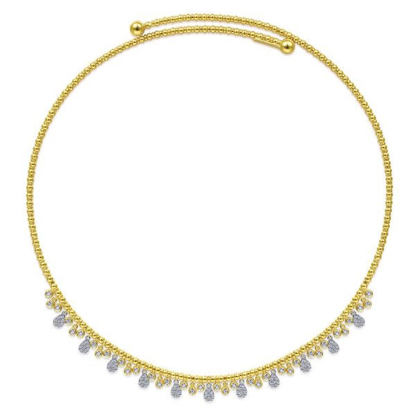 Diamond Choker 14k Yellow & White Gold Necklace Online