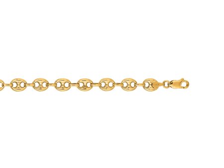 14K Gold 6.8mm Lite Puffed Mariner Chain Online Sale