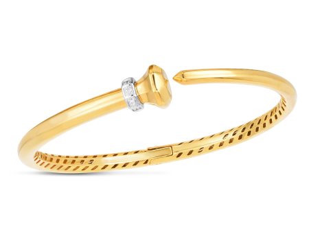 14K Gold Diamond Hardware Bangle Discount