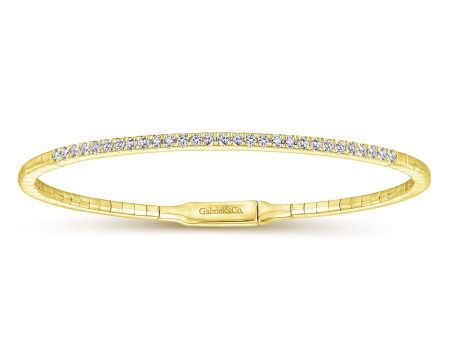 14K Yellow Gold Diamond Bangle Cheap