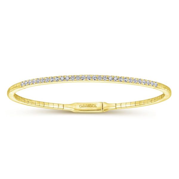 14K Yellow Gold Diamond Bangle Cheap