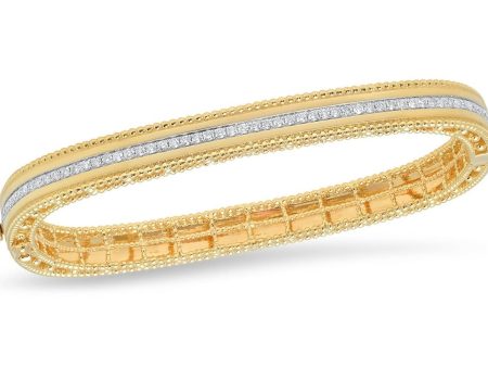 .65cttw Diamond Satin Finish bangle bracelet in 14k Yellow Gold Sale