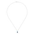 14K White Gold Beaded Oval Sapphire and Diamond Pendant Necklace Supply