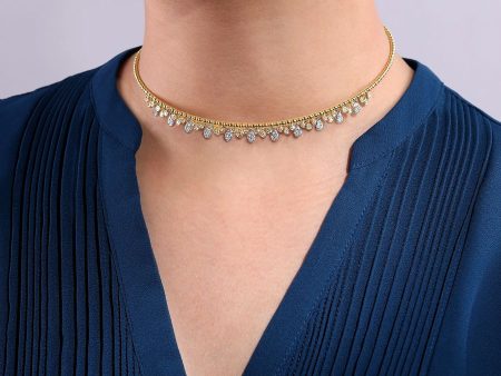 Diamond Choker 14k Yellow & White Gold Necklace Online