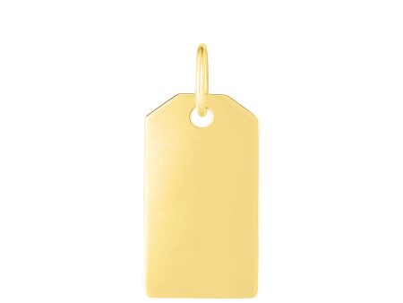 14K Gold Dog Tag Pendant Hot on Sale