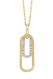 Diamond Paperclip Pendant Cheap