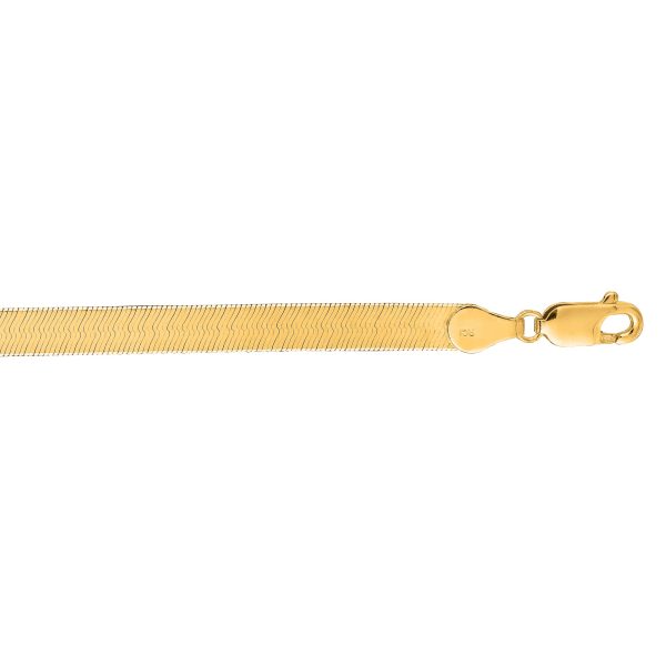 14K Gold 5mm Imperial Herringbone Chain Hot on Sale