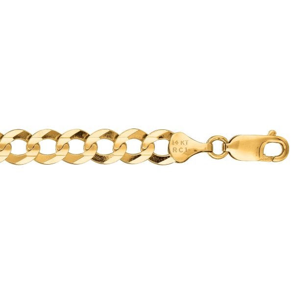 14K Gold 7mm Comfort Curb Chain Fashion