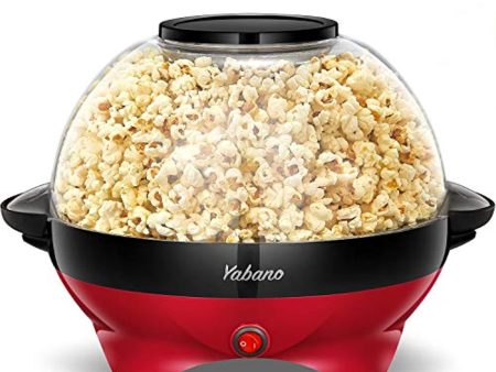 Yabano  Popcorn Machine, 6-Quart Popcorn Popper maker, Nonstick Plate, Electric Stirring with Quick-Heat Technology, Cool Touch Handles Discount