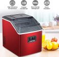 Antarctic Star Portable Ice Maker Machine for Countertop, Automatic 48lbs in 24 Hours, Compact Ice Cube Maker 24 Cubes Ready in 15 Mins, for Home Kitchen Office, Red For Discount