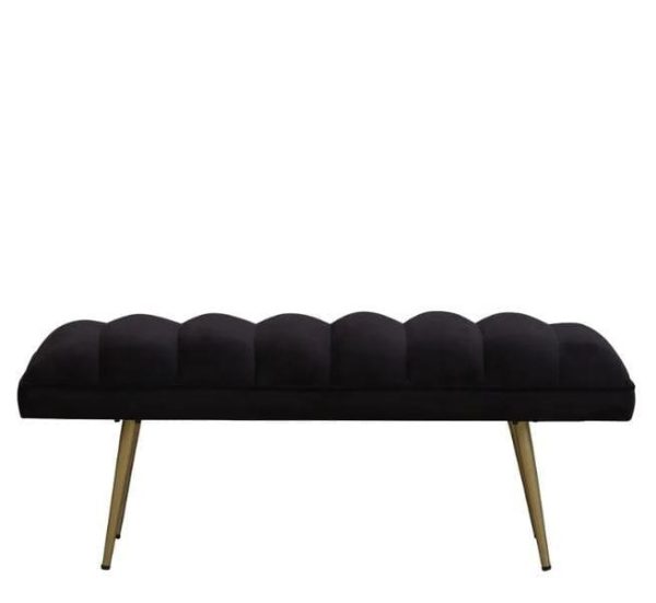 Buna Metal Bench In Velvet Black Colour Discount