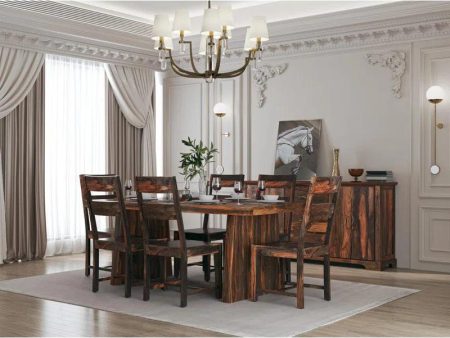 Solid Wood Double Pedestal Dining Set Supply