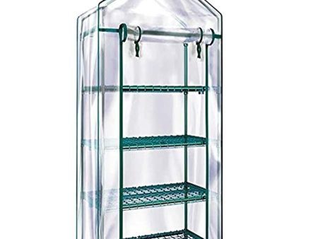 #G303A00-US Solution4Patio 4-Tier Garden Mini Greenhouse Portable for Indoor Outdoor, Pequeño invernadero, Transparent PVC Thick Cover, Heavy Duty Frame, Double Zipper, 27 in. W x 19 in. D x 63 in. H Sale